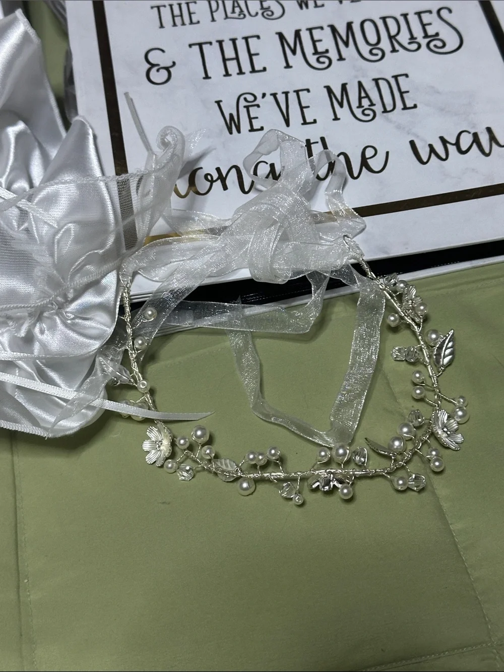 White Satin Bridal Accessory’s-
